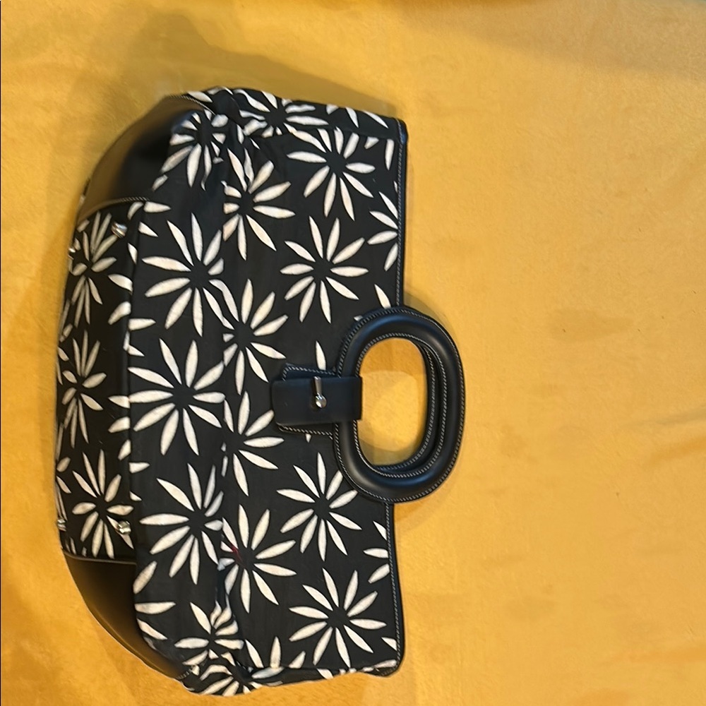 Maxx New York Black and White Floral Tote Bag